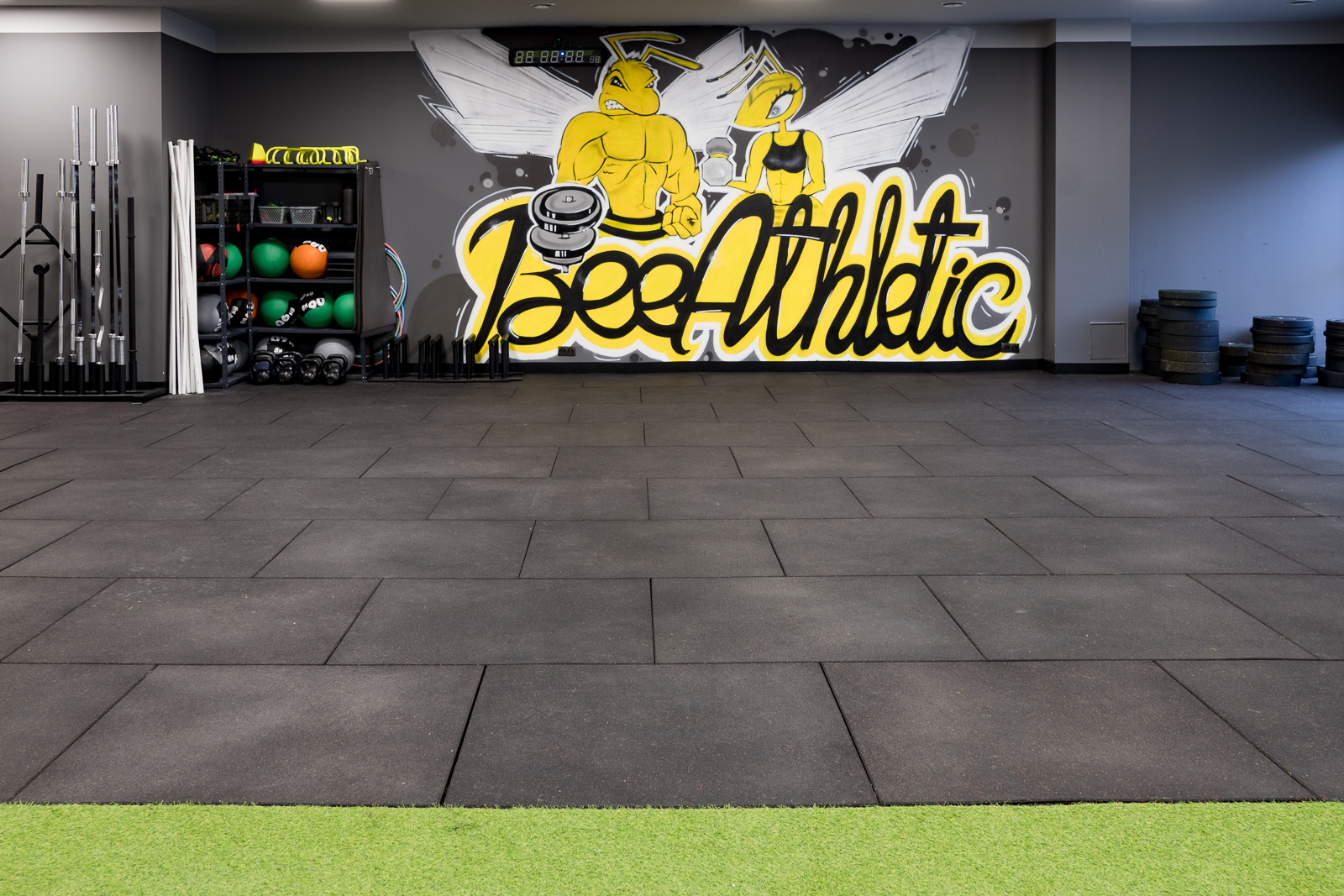 Rubberen tegels sportschool